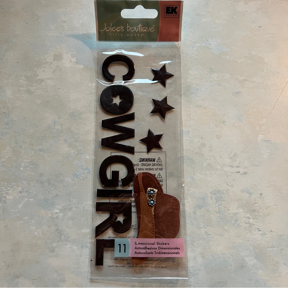 NWT Jolee’s Boutique Cowgirl Title Waves Dimensional Sticker Set